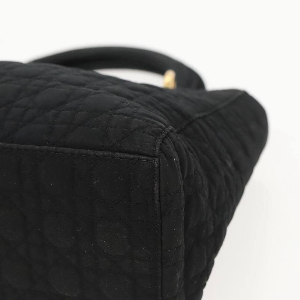 Christian Dior Canage Hand Bag Nylon Black Gold Auth yk15712 - Picture 9 of 16